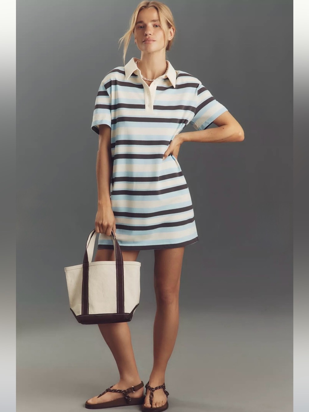 New! English Factory Short-Sleeve Polo Mini Dress size M